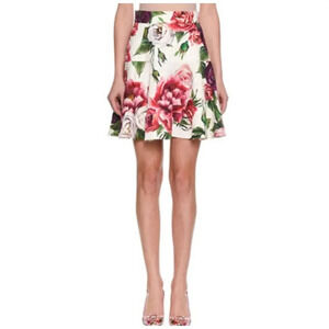 Dolce & Gabbana Skirt Rose and Peony Brocade Mini Size XS S 2 4 Approximate